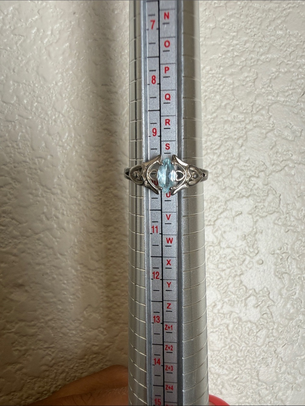 Silver Ring with Light Blue Gemstone